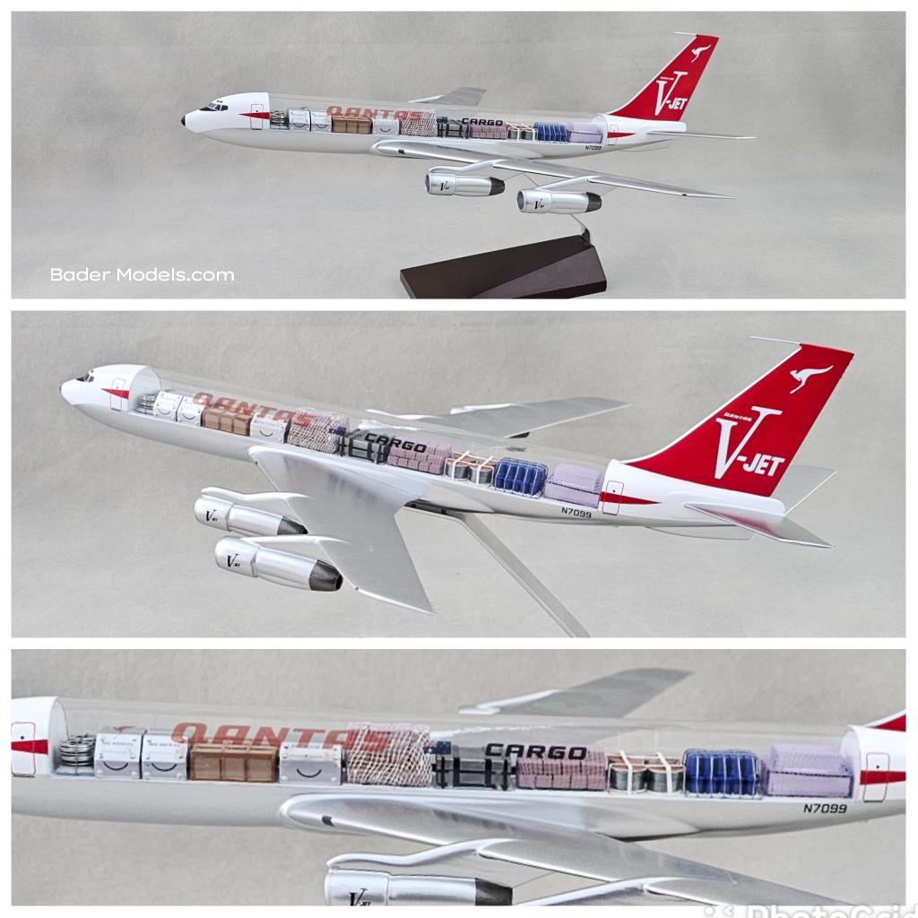 Qantas Cargo - B707-300C - (1:100) - 180° Clear Top